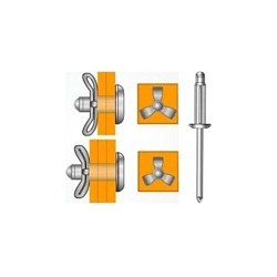 Marson® A0622ATB Blind Rivet, Tri-Bulb, Aluminum/Aluminum, 0.187 in Rivet Dia, 0.807 in Length, 0.039-0.248 in Grip Range, Dome
